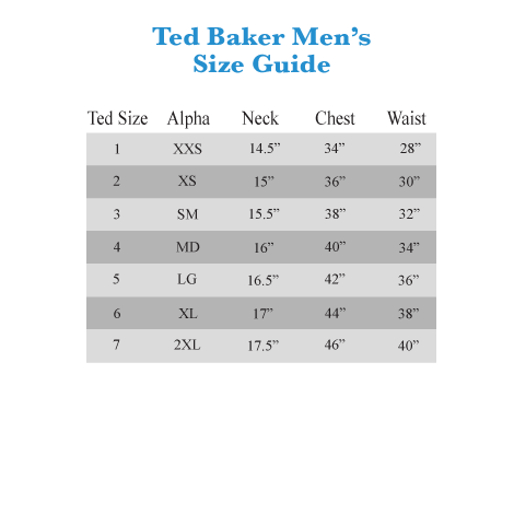 Ted Baker Swim Size Chart