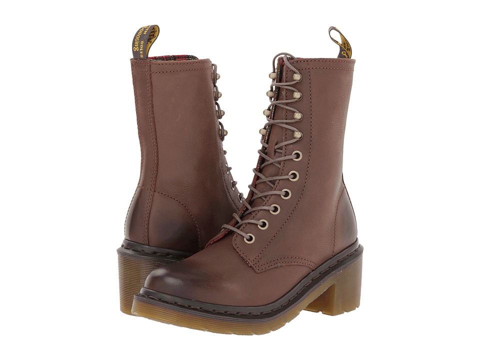 Dr. Martens Casey 6 Eye 4 Tie Boot Womens Lace up Boots (Tan)