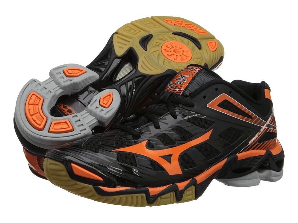 orange and black volleyball shoes